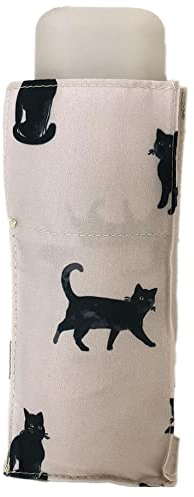 SMATI Mini Kompakt-Faltschirm ;Taschengröße 18cm, windfest, 200g ultraleicht, manuell, Reise-Regenschirm Katzen