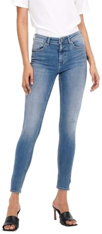 ONLY Damen Onlblush Mid Sk Ank Zip Dnm Tai848 Noos Jeans, Light Medium Blue Denim, M EU