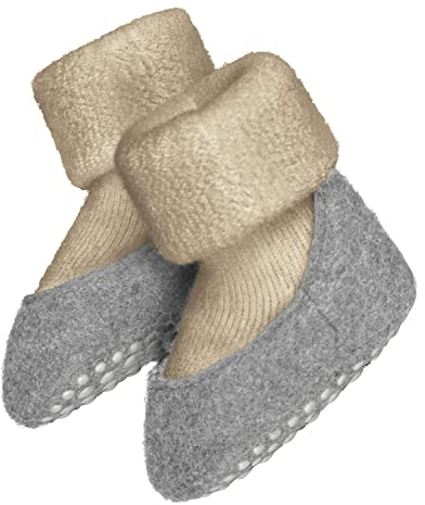 FALKE Unisex Baby Stoppersocken Baby Cosyshoe B Hp Wolle rutschhemmende Noppen 1 Paar, Beige Sand Melange 4651, 17/18 EU
