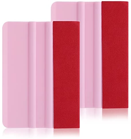 2 Stück Rakel Set Filzrakel mit Filzkante, 10 x 7,2 cm Rakel für Folie mit Filzüberzug, Hochwertiges Folierungs Werkzeug Verkleberakel für Fensterfolien, Aufklebern, Folie, Stickern und Folierung