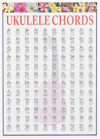 Ukulele Akkordtabelle, Anfänger Ukulele Musiktheorie Trainer, Ukulele Akkordtabelle Pädagogische Anleitungen Referenz Poster für Anfänger Lehrer