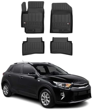 OMAC Gummi Fußmatten kompatibel mit Kia Stonic 2017-2026 Premium TPE Automatten Schwarz 4X