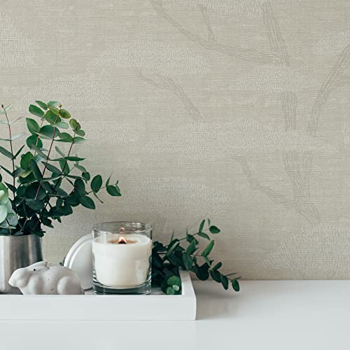 A.S. Création Tapete Baum Beige Grau Weiß Nara 387414 Tapete Floral Vliestapete 10,05 m x 0,53 m Made in Germany