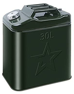BYNYXI Bidon dessence 30 litres, Bidon Essence Metal Essence Transport Stockage Essence Diesel réservoir de carburant à essence diesel huile liquides jerrycan dessence avec 3 poignées