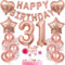 Deko 31. Geburtstag Frau Tortendeko Rosegold - Geschenk für 31 Jahre Frauen mit Ballon