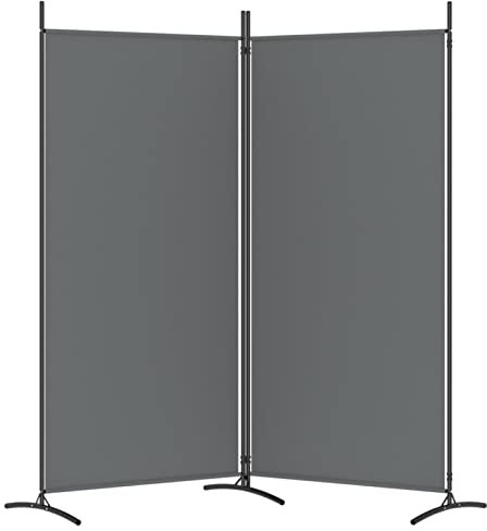 Tidyard Zusammengeklappt 2-TLG.Paravent Raumteiler 175 x 180 cm (B x H) mit 2 Paneelen Sichtschutzes Trennwand Balkon Stellwand Blickdicht Indoor Wohnzimmer Schlafzimmer Büro Raumteiler Stoff Eisen