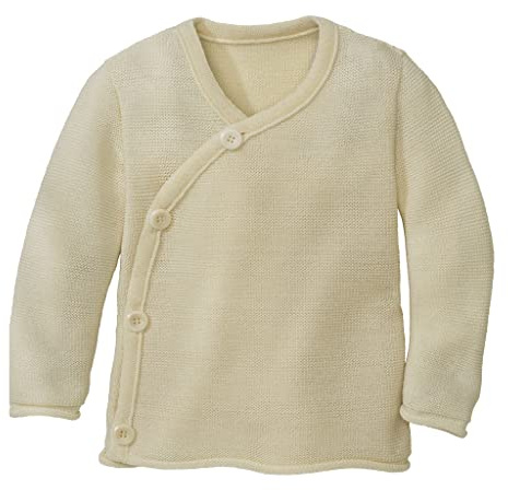 Disana Baby-Jacke Baby & Kinder - 100% Bio-Merino - atmungsaktiv, angenehm warm Unisex Gr. 50 – 92 – nachhaltig & fair – mit Wickelverschluss - Made in Germany | Natur Gr. 74-80