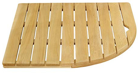 Tappetino per Doccia da Bagno in Legno Naturale Robusto Arredamento da Cucina Impermeabile Vasca idromassaggio Accessori per Piscina Tappetini per Pedali (Color : A, Size : 90x90cm) (A 90x90cm)