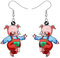RAIDIN Acryl niedliche Tier Schwein Baumeln Ohrringe für Damen Mädchen Hypoallergene Tropfen Ohrringe Schwein Schmuck für Geschenke Geburtstag Party Dekorationen (Rot)