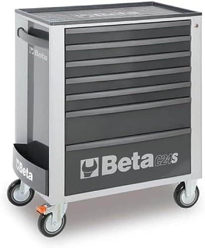 Beta - C24S/7-G Tragbare Werkzeugkiste mit 7 Schubladen mit hochfester ABS Arbeitsplatte - Grau