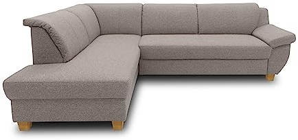 DOMO. collection Ecksofa Panama, klassisches Ecksofa in L-Form, Eckcouch, Sofa Couch, Ecke 254 x 186 cm, in taupe