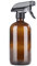 Botellas vacías de vidrio ámbar de 500 ml de 17 onzas, rellenables, botella redonda Boston con mango de gatillo ajustable, salida fina para fluir, para soluciones de limpieza, aceites esenciales,