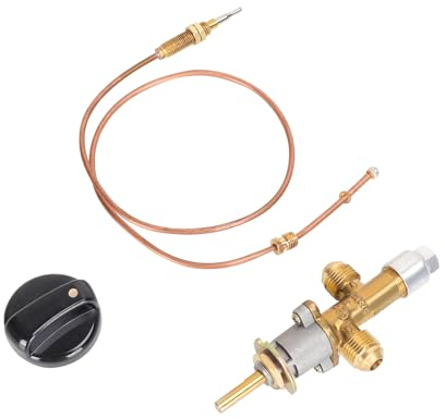 Gas-Kamin-Feuerstelle, Flammenausfall-Sicherheitskontrollventil-Set, Feuerstelle, Thermoelement, Ersatz mit 3/8 Zoll Flare Einlass und Auslass, Gaskamin-Steuerventil für Feuerstelle und