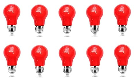 ZFQ 10er Pack Farbige 3W LED Glühbirnen, Exquisite Birnenform E27 Beleuchtung Glühbirnen, bunte glühbirnen, AC220V, Rot, für Party Halloween Hochzeit Weihnachten Bar Weihnachtsdekoration