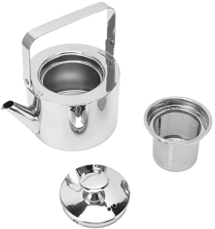 Bouilloire à Thé, Bouilloire à Thé En Acier Inoxydable Avec Passoire, Théière Pour Dessus De Cuisinière, Théière Sifflante En Métal épais Avec Poignée Ergonomique Pour Toutes les Cuisinières(M)