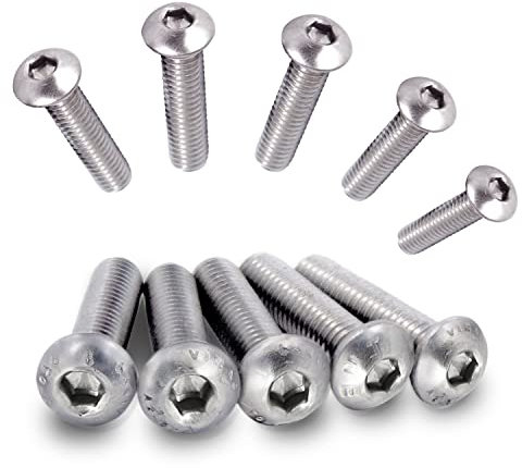 PROTECH 200 Stück Linsenkopfschrauben M3x6 Innensechskant rostfreier Edelstahl A2 Flachkopfschrauben Linsenschrauben ISK ISO7380