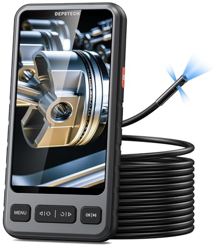 DEPSTECH Dreifach-Objektiv-Endoskop, 12,7 cm Bildschirm-Inspektionskamera mit Licht, 1080P HD Kanalendoskop - 5 Fuß