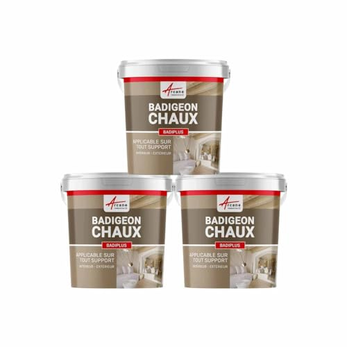 Kalkanstrich für Innenwände und Außenfassaden - BADIPLUS Marsala Braun Rot - 3 x 20 kg