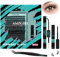 Kit de Extensión de Pestañas 320 Piezas, Kit de Pestañas Individuales DIY, Pegamento y Sellador para Pestañas, Removedor de Pestañas para Extensiones de Pestañas(80D, Kit D-Mix 10-16mm)