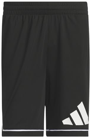 adidas Men's Basketball Badge of Sport Short, Black/White, L 5 inch
