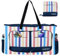 COVVY Bolsa de playa extragrande para mujer con cierre de cremallera, funda impermeable para teléfono, abrebotellas, múltiples bolsillos, resistente al agua, a prueba de arena, plegable, ligera, para