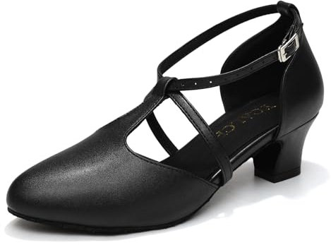 YCALCP Scarpe da Ballo Latino Donna Punta Chiusa Tango Moderna Salsa Professionale Scarpe da Ballo,272-nero-4.5CM,38 EU