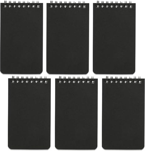 QiCheng Pocket Notebook Small Notepad Pocket Notepad Small Spiral Notebooks 3X5Inches (6-black)