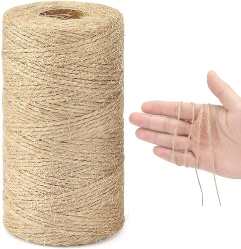 Cuerda de Yute, 3mmx100m Cuerda de Cáñamo Natural, Cordel de cañamo Fina, Color Natural marrón, Rollo de Corde Yute para Embalaje, para Embalaje, Decoración, Jardinería, Fotos, Regalos, Manualidades