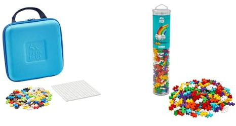 Plus-Plus 9607012 Kreativ-Bausteine, Reisekoffer Set, Geniales Konstruktionsspielzeug, 100 Teile & 9604262 Geniales Konstruktionsspielzeug, Regenbogen