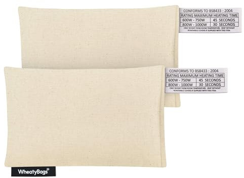 Wheat Bag Microwave Small Rectangle (15cm) Heat Pack - Pack of 2 (Cotton Fabric - Natural)