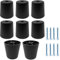 pafnisoin Pieds de Canapé Noir 8 Pièces Pieds de Meuble Ø 50/40 mm x H 50 mm Pieds de Support pour Meubles Pieds pour Commodes Rehausseur de Meubles 50 mm Pieds de Lit avec 8 Vis