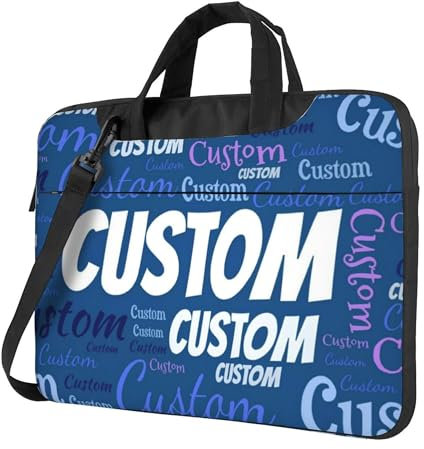 LSDINDF Personalisierte Laptoptasche, Individuelle Laptop-Umhängetasche mit Ihrem Foto/Text/Logo, kompatibel mit 13-Zoll-/14-Zoll-/15-Zoll-Laptophüllen, personalisierte Business-Aktentasche.