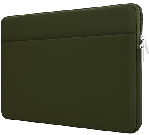 HEDUGO Laptop Sleeve Bag Compatible with 15.6 inches HP Acer Asus Lenovo Notebook with Zipper Accessory Pocket Padded Computer Pouch Cover Shockproof Protective for 15.6” Laptop,Army Green