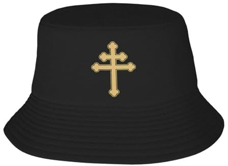 Atmungsaktive Unisex Baseballkappe EIN Fischerhut für Erwachsene EIN Eimerhut Lothringer Kreuz Kreuz von Anjou (Gold) 2024 Geschenke für draußen