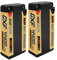 DXF 2 Paquets Batterie lipo 2s 4400mah 150c 7.4v pour modèles rc 1/8 et 1/10, lipo 2s Compatible avec losi, hpi, Team associated, axial, Tamiya, duratrax,connecteur Deans t Golden NGP ULCG Series