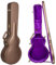 Crossrock Custodia in legno per chitarra elettrica Les Paul Style, finitura marrone cioccolato, interno in velluto viola, serratura - serie Designer (CRW520LCB)
