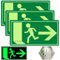Notausgangsschild Nachleuchtend, 3 Stück Notausgangsschild, Fluchtwegschilder Nachleuchtend 300x150mm, Notausgang Schilder für Infoschild, Rettungsweg, Fluchtweg, Notausgang, Notbeleuchtung(Rechts)