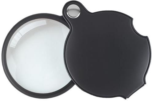 Fenshine 60 mm tragbare Klapplupe, Lederetui, 3-fache Lupe