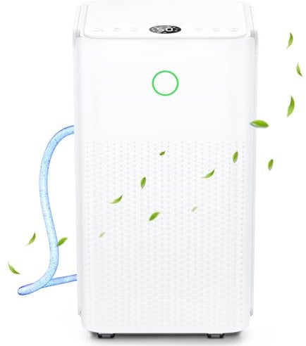 Luftentfeuchter - 12L/24h Raumentfeuchter Elektrisch Entfeuchter Wohnung mit Kompressor, Kontinuierliche Entwässerung, Automatische Abtauung, 3 Modi, 24h Timer, Großer Tank 2,2L, Anti-Feuchtigkeit
