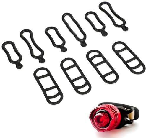 10 Stück Fahrrad Silikonband, für Fahrradlicht Set Fahrrad Rücklicht Rücklicht Fahrrad Fahrradlicht Gummiband Taschenlampe Befestigungsband Halterung Fahrrad Stretch Gummiringe Silikon Lenker Halter