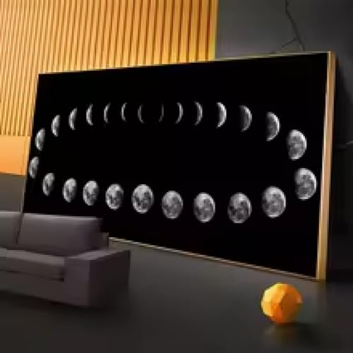 HIPWST Black White Lunar Eclipse Moon Phases Space Posters And Prints Landscape Canvas Art Painting On Wall Art Picture Decor 20x40cm Frameless