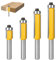 4 fresas de enrasado, fresadora de 8 mm, fresadora de enrasado, rodamiento superior, fresa de fotocopiadora de 8 mm, fresa de enrasado, fresa superior, bordes con rodamientos, para corte de madera