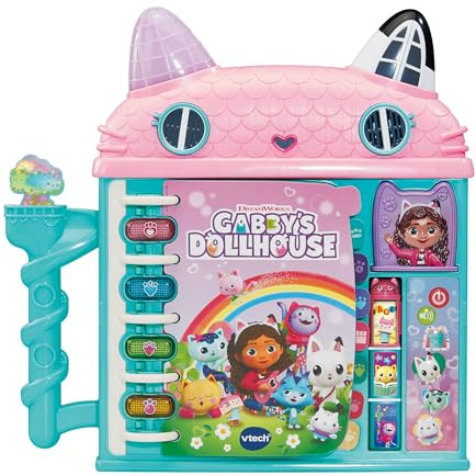 Vtech Gabby's Dollhouse - Lernspielbuch – Interaktives Spiel- und Lernbuch mit 14 Seiten, der Originalstimme von Gabby, 3 Spielmodi und Leuchttasten – Für Kinder von 3-6 Jahren