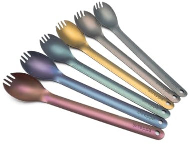 Skreppa Long-Handle Ultralight Titanium Spork - Shimmer Pink