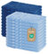 Lavea Elena Lot de 20 Gants de Toilette 15 x 21 cm – Gants de Toilette absorbants et Doux en 100% Coton éponge – Gants de Toilette lavables et résistants – Bleu Dauphin et Bleu Roi