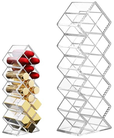 16 Ranuras Organizador Pintalabios, Transparente Organizador Labial, Soporte Para Pintalabios Acrílico, Torre De Labios, Labios Maquillaje Soporte Pintalabios, para Encimera de Tocador de Baño