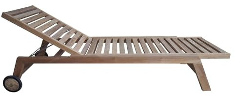 TIKAU - lettino con ruote in teak