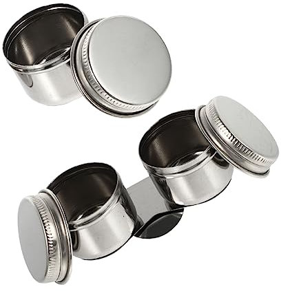 Housoutil 3 Ensembles Pot De Nettoyage De Pinceaux Inoxydable avec Couvercle pour Peinture À Huile Récipient De Lavage De Pinceaux De Mélange De Couleurs Accessoire 2 Pièces * 3