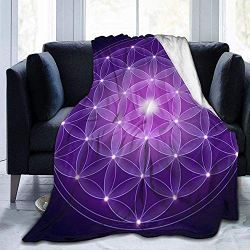 127 x 152,4 cm Decke, Blume des Lebens, warme Decke, leichte Mikrofaser-Bettdecke für Bett, Couch