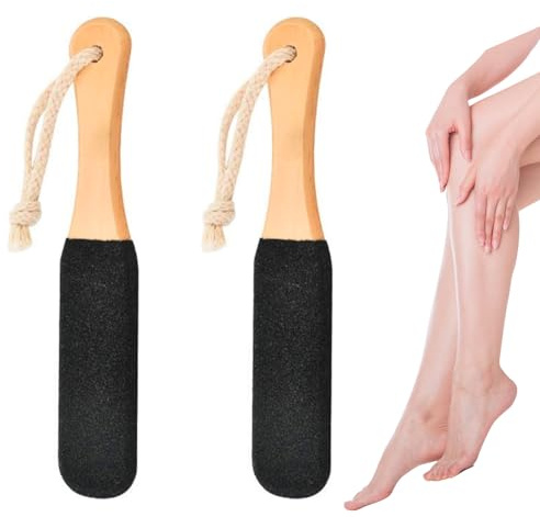 2 Pcs Foot Scrubber Hard Skin, Smooth Wooden Foot File, Foot File Remove Dead Skin Callus Dry Rough Cracked Corn Feet in Shower